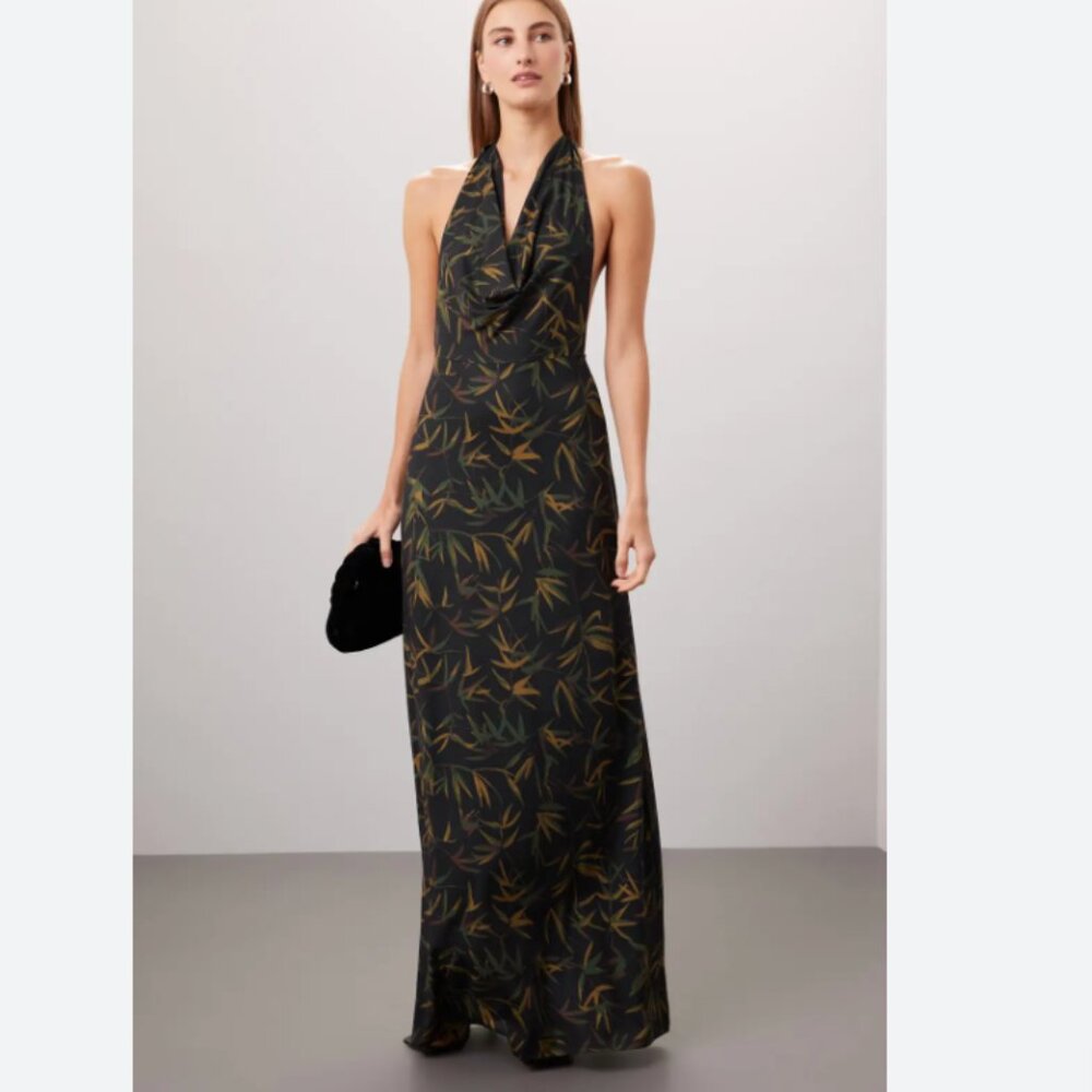 WeWoreWhat Black and Gold Maxi Dress